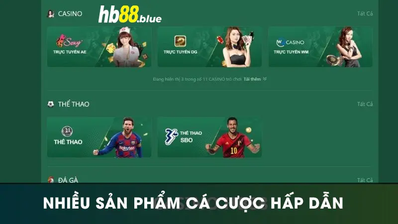 HB88 Casino với những sản phẩm hấp dẫn